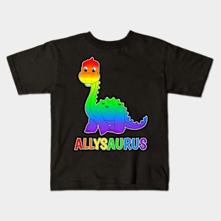 Diplodocus Dinosaur Is An LGBTQ Allysaurus - Gay Pride Ally Kids T-Shirt